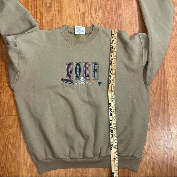 Vintage Golf Sweatshirt XL Embroidered Crewneck Classic Mc C Sport Tan Brown - Picture 8 of 8